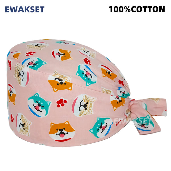 Cartoon Print Scrub Cap