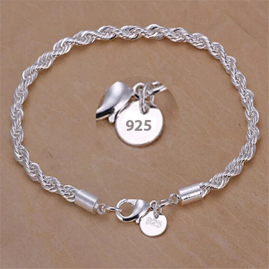 Elegant Twisted Silver Bracelet