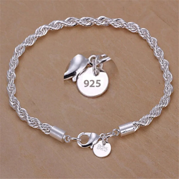 Elegant Twisted Silver Bracelet