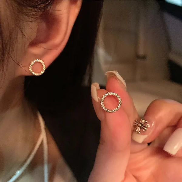 Gleaming Gold Circle Earrings