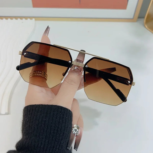 Retro Half Frame Sunglasses