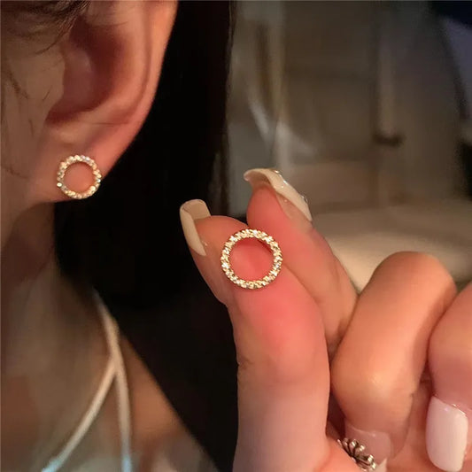 Gleaming Gold Circle Earrings